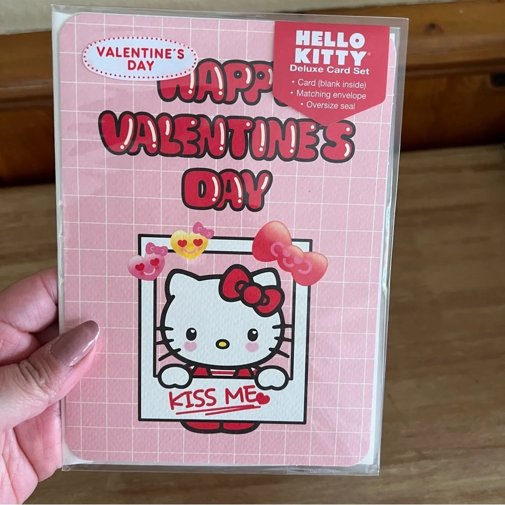 Sanrio Hello Kitty Valentines Day gift bag and greeting card Bundle